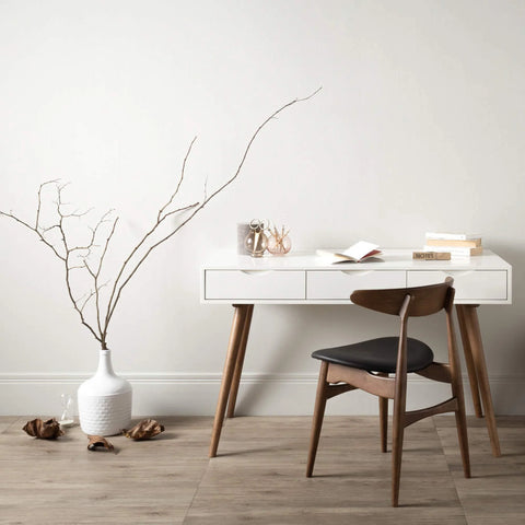 BLANCO Study Desk 120cm - White & Walnut
