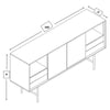 BAYLEN Sideboard Buffet 1.6M - Warm Oak & Black