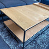 RIVOLI Coffee Table 120cm - Natural Oak & Black