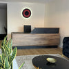 CONROY 2.4M Reception Desk Left Panel - Warm Oak & Black