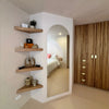 WOODFLEX Flexible Solid Paulownia Wood Slat Wall Panel -  2700mm x 600mm - Half Round