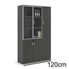 MATEES 3 Doors Display Cabinet 120CM - Grey/ Brown