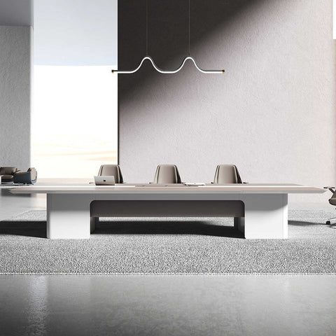LUSH Boardroom Table 280cm - White & Taupe