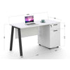 ASPEN Single Workstation 160cm - Reversible - White & Black