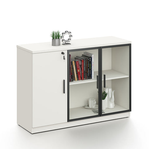 ASPEN Credenza Cabinet 120cm - White & Black - innovatec.com.au