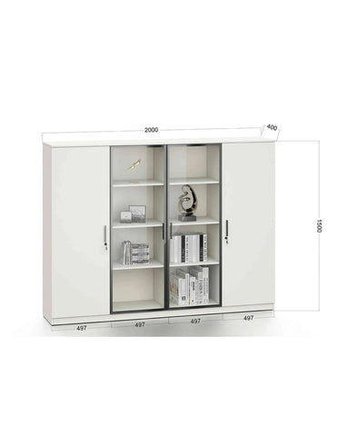 ASPEN Display Wall Unit 200cm - White