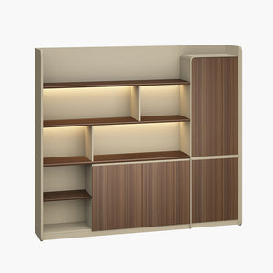 ANDERS Display Unit 240cm - Hazelnut & Beige