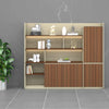 ANDERS Display Unit 240cm - Hazelnut & Beige