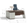 ANDERS Executive Desk Reversible Return 1.4M - Hazelnut & Beige