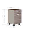 ANDERS Mobile Drawer Cabinet 40cm - Hazelnut & Beige