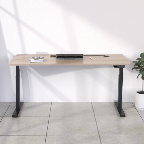 MARLO Single Workstation with Lift 1.6M - Oak & Black