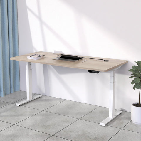 MARLO Single Workstation with Lift 1.4M - Oak & White