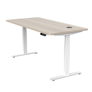 MARLO Workstation Single Lift - 1.6m - White & Oak