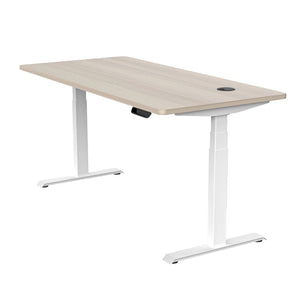MARLO Single Workstation with Lift 1.6M - Oak & White