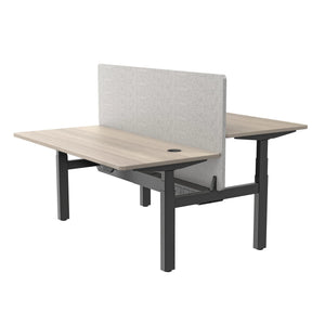 MARLO 2 People Workstation Dual Lift 1.4M - Oak & Black