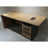 LOGAN Executive Desk Reversible 150cm - Warm Oak & Black