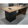 LOGAN Executive Desk Reversible 150cm - Warm Oak & Black