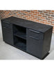 AFTAN Black Executive Desk with Pedestal & Right Mobile Return 180cm - Black Concrete