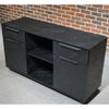 AFTAN Black Executive Desk with Pedestal & Left Mobile Return 180cm - Black Concrete