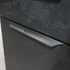 AFTAN Black Executive Desk with Pedestal & Left Mobile Return 180cm - Black Concrete