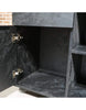 AFTAN Black Executive Desk with Pedestal & Left Mobile Return 180cm - Black Concrete