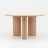 LAYSON Dining Table 136cm - Travertine & Natural