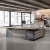 DAXTON Executive Desk with Left Return 2.4M - Warm Oak & Black