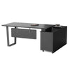 ADRIANO Black Executive Office Desk Reversible 165-180cm - Black Concrete