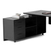 ADRIANO Black Executive Office Desk Reversible 165-180cm - Black Concrete