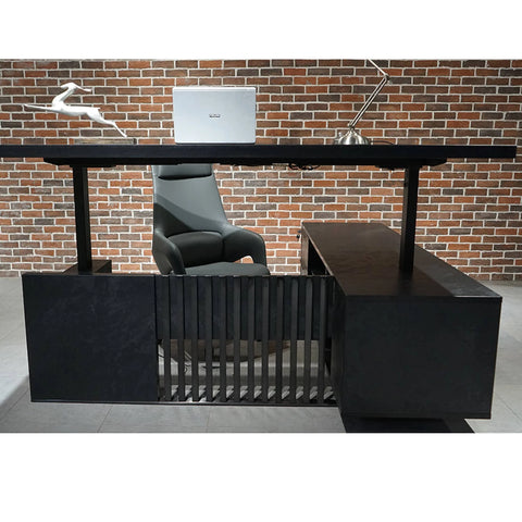 DAXTON Executive Desk with Left Return with Lift 200cm - Black