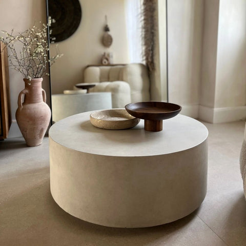 ROCCO Coffee Table 80cm - White Concrete