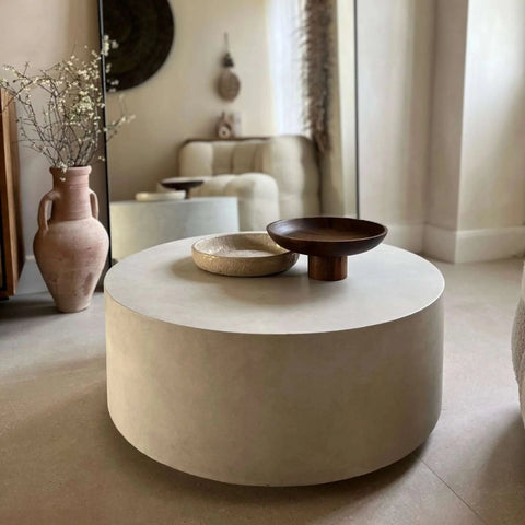 ROCCO Indoor & Outdoor Coffee Table 80cm - White Concrete