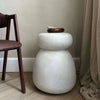ROCCO Indoor & Outdoor Side Table Stool 38cm - White Concrete