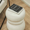 ROCCO Indoor & Outdoor Side Table Stool 37cm - White Concrete