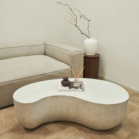 ROCCO Coffee Table 123cm - White Concrete