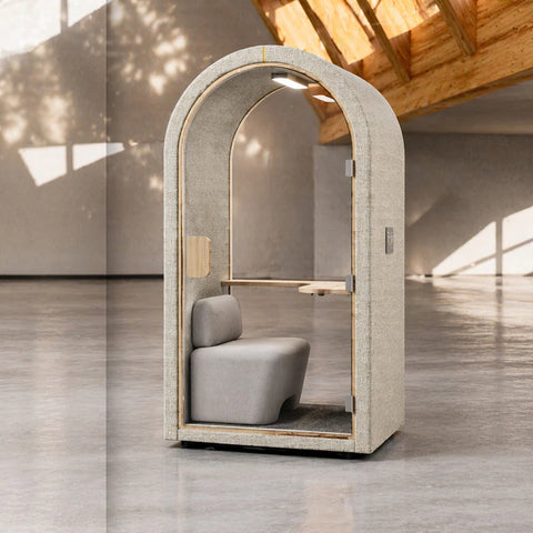 DUKE Single Seater Acoustic Office Silent Booth Pod - Beige - innovatec.com.au