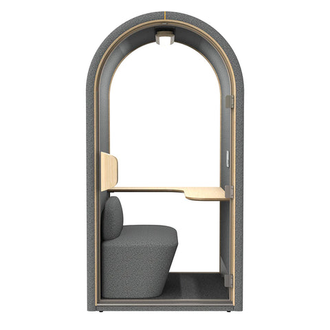DUKE Single Seater Acoustic Office Silent Booth Pod - Dark Grey - innovatec.com.au