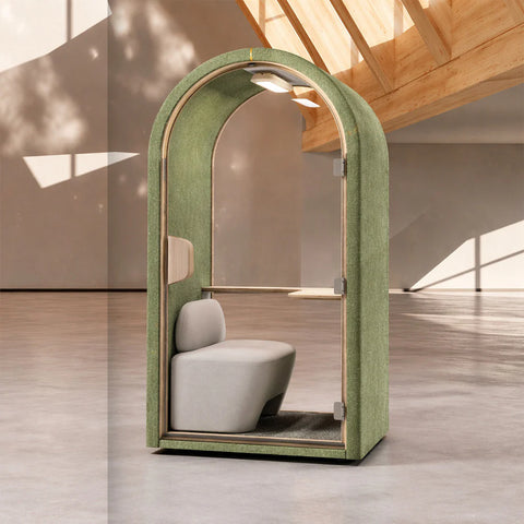 DUKE Single Seater Acoustic Office Silent Booth Pod - Green - innovatec.com.au