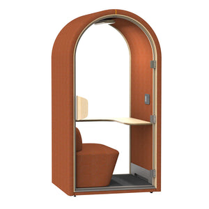 DUKE Single Seater Acoustic Office Silent Booth Pod - Burnt Orange