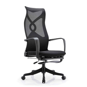 Murry  High Back Office Chair with Retractable Footrest - Black