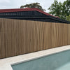 WOODFLEX Flexible Outdoor Hard Wood Batten Pool Fence Cladding - Oak & Black - 2400mm x 600mm