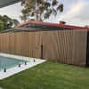 WOODFLEX Flexible Outdoor Hard Wood Batten Pool Fence Cladding - Oak & Black - 2400mm x 600mm