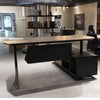 EASTON Sit Stand Electric Lift Executive Desk with Left Return 2.2m - Warm Oak & Black