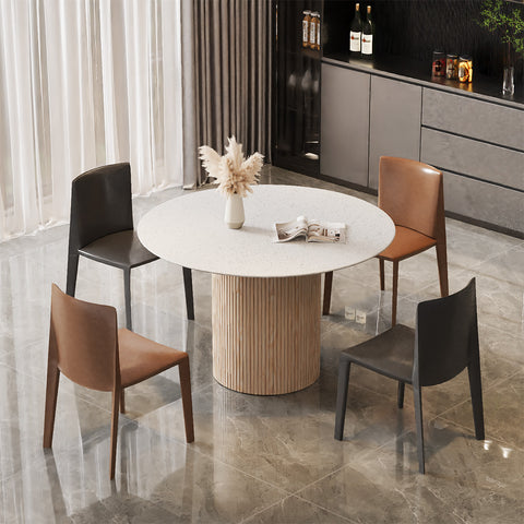 BLANCHE Dining Table 120cm - Terrazzo Stone - innovatec.com.au