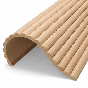 WOODFLEX Flexible Wooden Slat Wall Panel - Oak Veneer - 2700mm x 600mm - Half Round 37mm