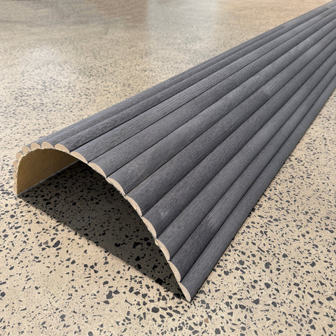 WOODFLEX Flexible Wooden Slat Wall Panel - Black Oak - 2700mm x 600mm - Half Round 37mm