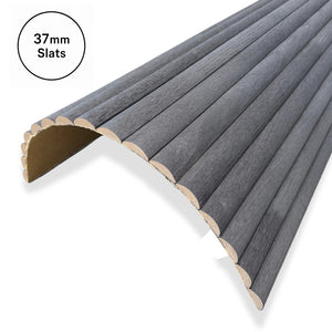 WOODFLEX Flexible Wooden Slat Wall Panel - Black Oak - 2700mm x 600mm - Half Round 37mm