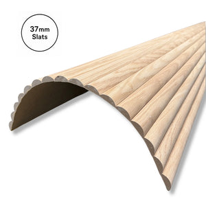 WOODFLEX Flexible Wooden Slat Wall Panel - Oak Veneer - 2700mm x 600mm - Half Round 37mm