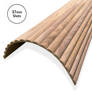 WOODFLEX Flexible Wooden Slat Wall Panel - Walnut Veneer - 2700mm x 600mm - Half Round 37mm