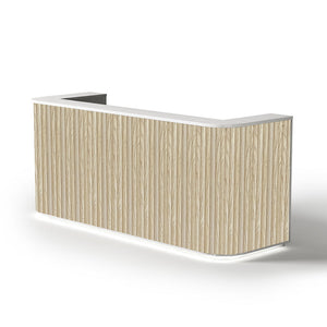 HALO Reception Desk 240cm - Oak & White